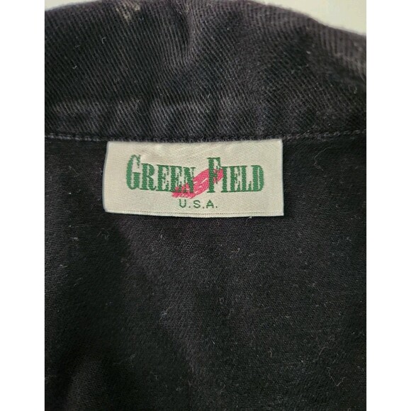 Green Field Denim Vest Womens Button Up Country Western Jean Black USA Size M? - Picture 6 of 6